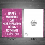 Mothers Day Card From Son Daughter Funny Lockdown Joke Card