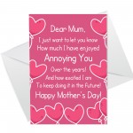 Rude Mothers Day Card For Mum Funny Card From Son Daughter