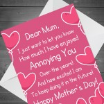 Rude Mothers Day Card For Mum Funny Card From Son Daughter