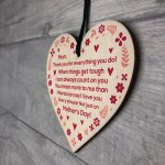 Mothers Day Thank You Gift Wooden Heart Mother's Day Gift Mum