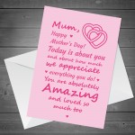 Cute Mothers Day Card From Daughter Son Mum Poem Love