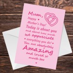 Cute Mothers Day Card From Daughter Son Mum Poem Love