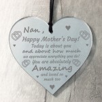 Mothers Day Gift For Nan Engraved Heart Special Nan Quote