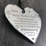 Mothers Day Gift For Nan Engraved Heart Special Nan Quote