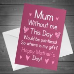 Funny Mothers Day Card From Son Daughter Rude Card For Mum