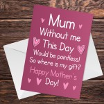 Funny Mothers Day Card From Son Daughter Rude Card For Mum