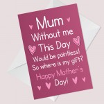 Funny Mothers Day Card From Son Daughter Rude Card For Mum