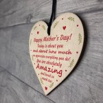 Happy Mothers Day Gift Wooden Heart Gift For Mum Mother's Day