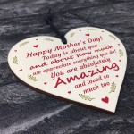 Happy Mothers Day Gift Wooden Heart Gift For Mum Mother's Day