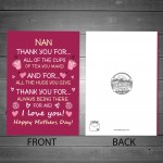 Mothers Day Card For Nan Thank You Card From Granddaughter