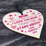 Personalised Wooden Heart Gift For Mum Mothers Day Birthday