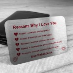 PERSONALISED Reasons Why I Love You Boyfriend Girlfriend