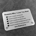 PERSONALISED Reasons Why I Love Mum Mothers Day Birthday Gift