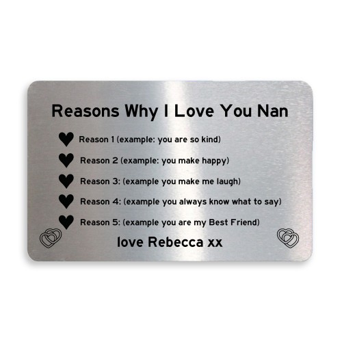 PERSONALISED Reasons Why I Love Nan Mothers Day Birthday Gift