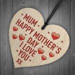 Happy Mothers Day Gift For Mum Novelty Wooden Heart Mum