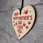 Happy Mothers Day Gift For Mum Novelty Wooden Heart Mum