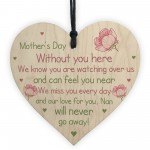 Mothers Day Memorial Plaque For Nan Wooden Heart Mother's Day