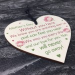 Mothers Day Memorial Plaque For Nan Wooden Heart Mother's Day