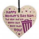 Mothers Day Wood Heart Gift For Nan Novelty Mother's Day Gift