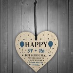 60th Birthday Funny Gift For Mum Dad Grandad Uncle Wood Heart