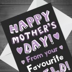 Mothers Day Card For Mum FUNNY From Your Favourite Child Card