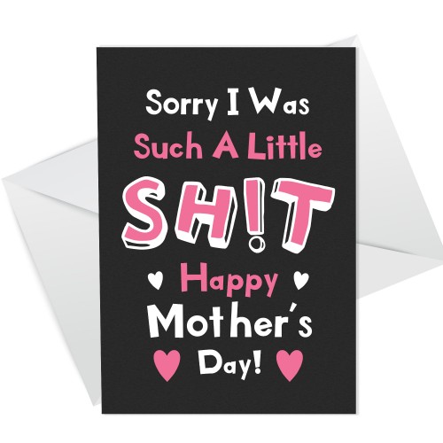 FUNNY Mothers Day Card For Mum From Daughter Son Rude Card 