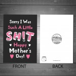 FUNNY Mothers Day Card For Mum From Daughter Son Rude Card 