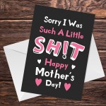 FUNNY Mothers Day Card For Mum From Daughter Son Rude Card 