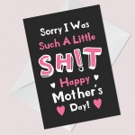 FUNNY Mothers Day Card For Mum From Daughter Son Rude Card 