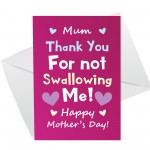 Funny Joke Mothers Day Card From Daughter Son Humorous Card