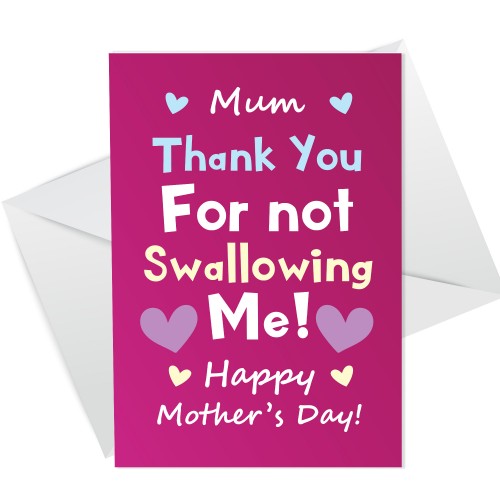 Funny Joke Mothers Day Card From Daughter Son Humorous Card