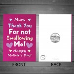 Funny Joke Mothers Day Card From Daughter Son Humorous Card