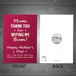 Funny Humorous Mothers Day Card For Mum Thank You Card