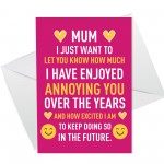 Funny Joke Mothers Day Card For Mum From Daughter Son