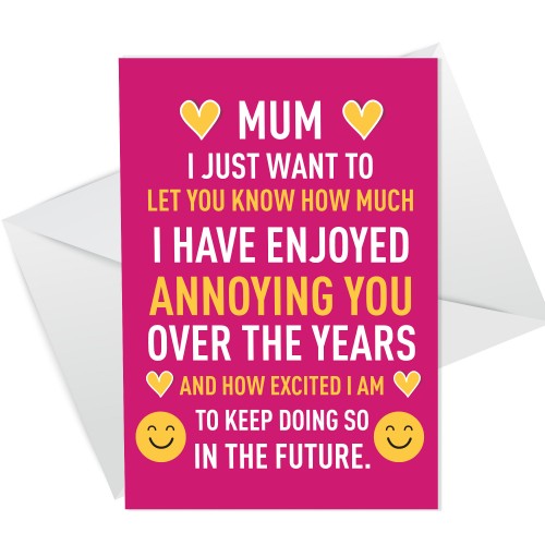 Funny Joke Mothers Day Card For Mum From Daughter Son