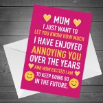 Funny Joke Mothers Day Card For Mum From Daughter Son