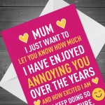 Funny Joke Mothers Day Card For Mum From Daughter Son