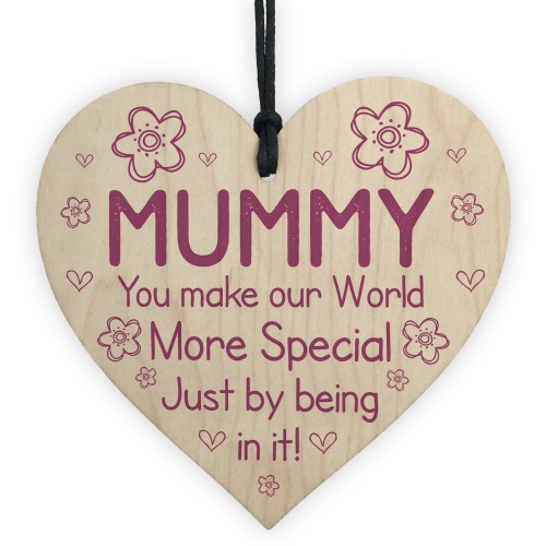 Mothers Day Gift For Mummy Wood Heart Mummy Birthday Gift