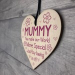 Mothers Day Gift For Mummy Wood Heart Mummy Birthday Gift