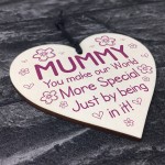 Mothers Day Gift For Mummy Wood Heart Mummy Birthday Gift