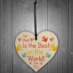 Personalised Best Mum Wood Heart Mothers Day Gift For Mum