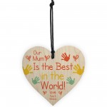 Personalised Best Mum Wood Heart Mothers Day Gift For Mum