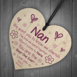 Wooden Heart Gift For Nan Novelty Mothers Day Birthday Gift