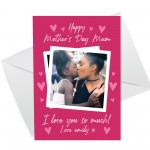 Mothers Day Card PERSONALISED Photo Card From Daughter Son