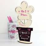 Personalised Wood Flower Mothers Day Birthday Gift For No 1 Mum