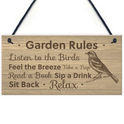 Garden Rules Sign Shabby Chic Garden Summerhouse Shed Sign