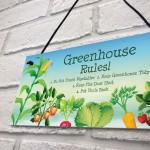 Greenhouse Rules Sign Garden Summerhouse Shed Sign Gardner Gift