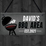 Personalised BBQ Area Sign Garden Man Cave Shed Sign Home Gift