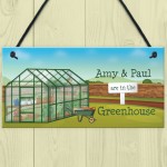 Personalised In The Greenhouse Sign Garden Summerhouse Plaque