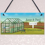 Personalised In The Greenhouse Sign Garden Summerhouse Plaque